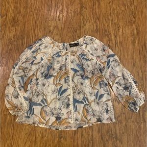 MINKPINK Floral Lace Detail Blouse Size XS Womens